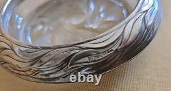 Paire Vintage de Sous-Verre en Verre et Argent Sterling Décoratif en Forme de Feuille Ondulée Frank Whiting