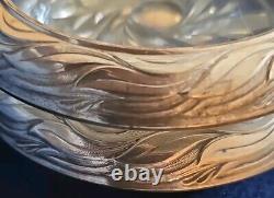 Paire Vintage de Sous-Verre en Verre et Argent Sterling Décoratif en Forme de Feuille Ondulée Frank Whiting
