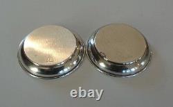 Paire Vinture Américaine Sterling Silver Nut Disshes, Monogram W, 50 Grammes