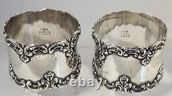 Paire d'anneaux de serviette en argent sterling GORHAM Vintage Antique #32345 (1) Mono Willis