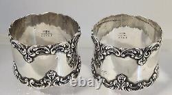 Paire d'anneaux de serviette en argent sterling GORHAM Vintage Antique #32345 (1) Mono Willis