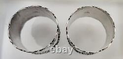 Paire d'anneaux de serviette en argent sterling GORHAM Vintage Antique #32345 (1) Mono Willis