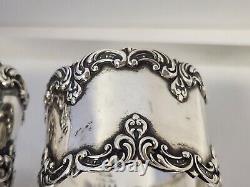 Paire d'anneaux de serviette en argent sterling GORHAM Vintage Antique #32345 (1) Mono Willis