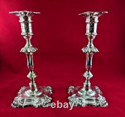 Paire de 2 bougeoirs vintage Hawksworth Eyre & Co Ltd en argent sterling