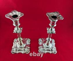 Paire de 2 bougeoirs vintage Hawksworth Eyre & Co Ltd en argent sterling