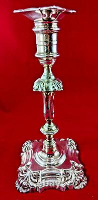 Paire de 2 bougeoirs vintage Hawksworth Eyre & Co Ltd en argent sterling