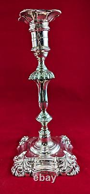 Paire de 2 bougeoirs vintage Hawksworth Eyre & Co Ltd en argent sterling