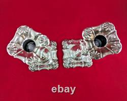 Paire de 2 bougeoirs vintage Hawksworth Eyre & Co Ltd en argent sterling