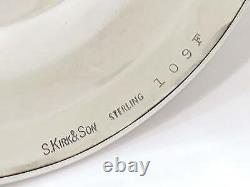 Paire de 4 bougeoirs rétro en argent sterling S. Kirk & Son avec motif floral en repoussé