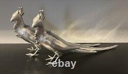 Paire de Pheasants en Argent Vintage des Années 70 WB Mfg WEIDLICH BROS 2256