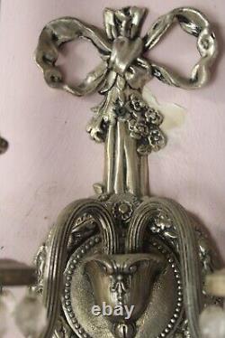 Paire de Sconces Vintage/Antiques en Cristal Français Électriques Magnifiques