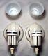 Paire De Sconces En Porcelaine Ancienne Vtg Applique Luminaire Art Déco Céramique Argent Usa #b35