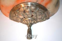 Paire de appliques murales en bronze argenté et alabastre Art Déco luminaires vintage