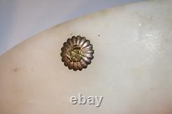 Paire de appliques murales en bronze argenté et alabastre Art Déco luminaires vintage