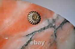 Paire de appliques murales en bronze argenté et alabastre Art Déco luminaires vintage