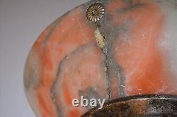 Paire de appliques murales en bronze argenté et alabastre Art Déco luminaires vintage