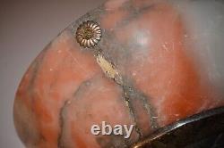 Paire de appliques murales en bronze argenté et alabastre Art Déco luminaires vintage