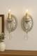 Paire De Appliques Murales En Ton Argent Style Vintage Lumières électriques Avec Gouttes De Cristal Ornementées