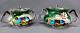 Paire De Bocaux à Condiments En Cloisonné émaillé Coréen Vintage En Argent 99% Avec Des Canards Et Des Fleurs