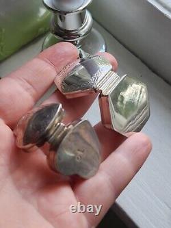 Paire de boîtes à pilules et à tabac articulées en argent sterling 925 de style victorien antique