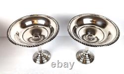 Paire de bonbonnières sur pied en argent massif Preisner vintage