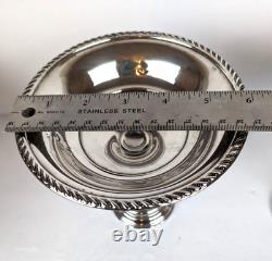 Paire de bonbonnières sur pied en argent massif Preisner vintage
