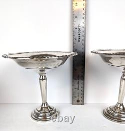 Paire de bonbonnières sur pied en argent massif Preisner vintage