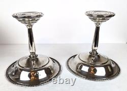 Paire de bonbonnières sur pied en argent massif Preisner vintage