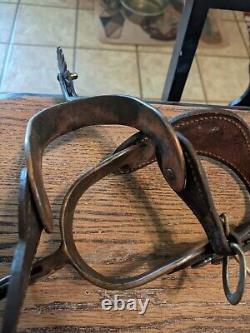 Paire de bottes western anciennes avec incrustations d'argent (non marquées)