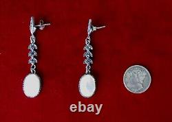 Paire de boucles d'oreilles vintage en argent sterling et nacre / Mariage / Boho / Hippie