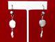 Paire De Boucles D'oreilles Vintage En Perles De Pièce De Monnaie De 2 Pouces Avec Des Fils En Argent Sterling