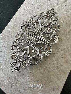 Paire de boucles de ceinture d'infirmière en argent de collection datant de Birmingham 1966