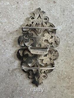 Paire de boucles de ceinture d'infirmière en argent de collection datant de Birmingham 1966