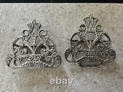 Paire de boucles de ceinture d'infirmière en argent de collection datant de Birmingham 1966