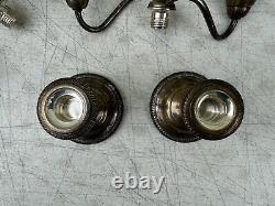 Paire de bougeoirs Fisher Silversmith en argent sterling pondéré Support 3 lumières #352