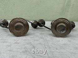 Paire de bougeoirs Fisher Silversmith en argent sterling pondéré Support 3 lumières #352