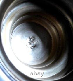 Paire de bougeoirs de colonne en argent massif sterling 925 vintage. 20cm de haut.