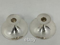 Paire de bougeoirs en argent 800 vintage