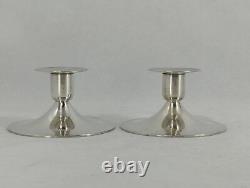 Paire de bougeoirs en argent 800 vintage