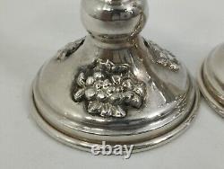 Paire de bougeoirs en argent Sterling magnifique et rare de collection vintage