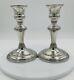 Paire De Bougeoirs En Argent Et étain De Style Empire Vintage, Fabriqués Aux États-unis