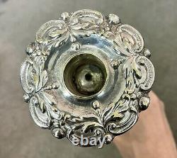 Paire de bougeoirs en argent massif autrichien GAR. 15J de 14 pouces de haut