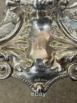 Paire de bougeoirs en argent massif autrichien GAR. 15J de 14 pouces de haut