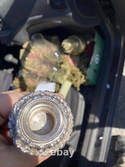 Paire de bougeoirs en argent plaqué Sheffield avec porte-abat-jour et abat-jour de 9,5'
