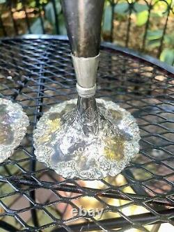 Paire de bougeoirs en argent repoussé à main VINTAGE BARBOUR S. P. CO 5336-A 12