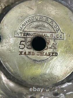 Paire de bougeoirs en argent repoussé à main VINTAGE BARBOUR S. P. CO 5336-A 12