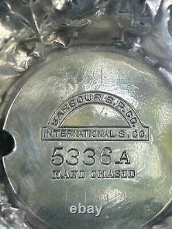 Paire de bougeoirs en argent repoussé à main VINTAGE BARBOUR S. P. CO 5336-A 12