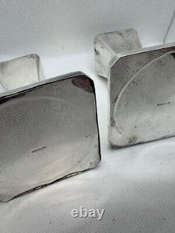Paire de bougeoirs en argent sterling 950 vintage pondérés