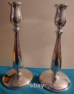Paire de bougeoirs en argent sterling 9,25 Cartier 377 vintage avec poids