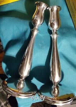 Paire de bougeoirs en argent sterling 9,25 Cartier 377 vintage avec poids